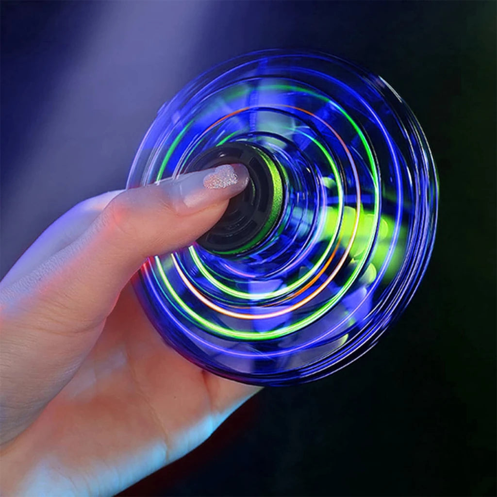 NEW LED Flying UFO Spinner Fingertip, Upgrade Flight Helicopter Gyro Flyorb Hover Ball, Mini Drone Aircraft Toy, Christmas Gift