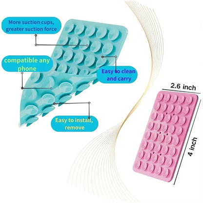 Silicone Suction Cup Phone Case Mount Double Sided Hands-Free Strong Grip Holder for Selfies and Videos for iPhone Android