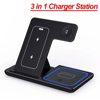 3 in 1 30W Foldable Wireless Charging Station for iPhone 16 15 14 13 12 Pro Max iWatch Ultra Airpods Pro Fast Charger Stand Dock