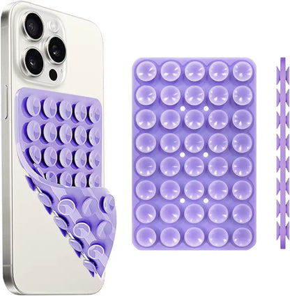 Silicone Suction Cup Phone Case Mount Double Sided Hands-Free Strong Grip Holder for Selfies and Videos for iPhone Android