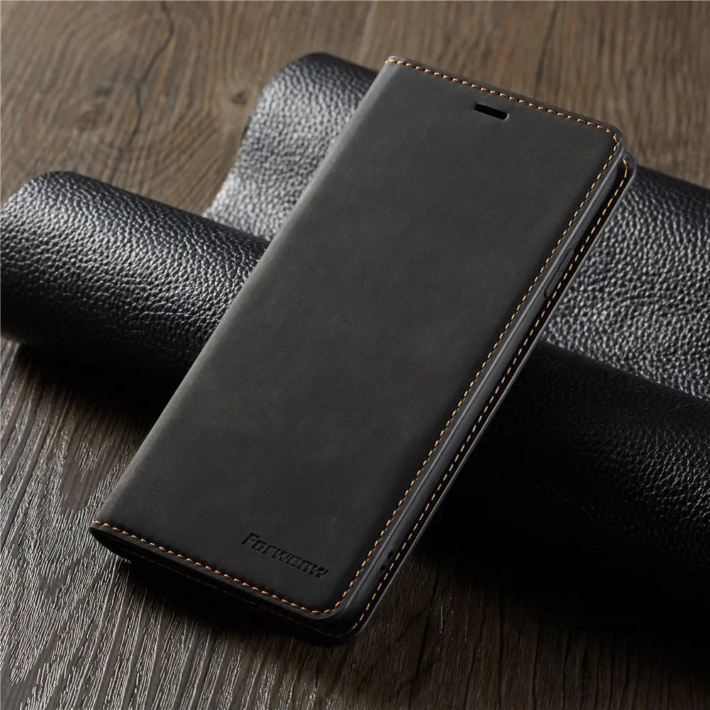 Thin Suede Leather Wallet Case for iPhone 11 12 13 14 15 16 17 Pro Max Mini XR XS 8 7 6 Plus SE 2020 5S Flip Cover Strong Magnet