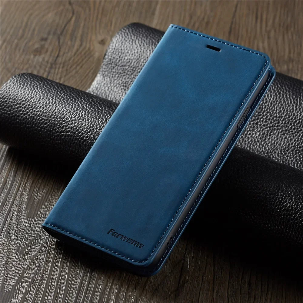 Thin Suede Leather Wallet Case for iPhone 11 12 13 14 15 16 17 Pro Max Mini XR XS 8 7 6 Plus SE 2020 5S Flip Cover Strong Magnet